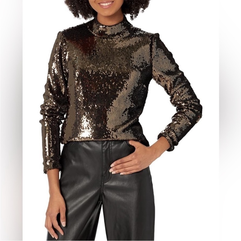 Ted Baker London Lovato Sequin Top Brown US Size 2